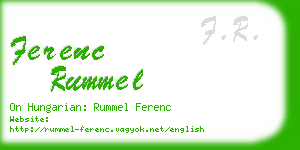 ferenc rummel business card
